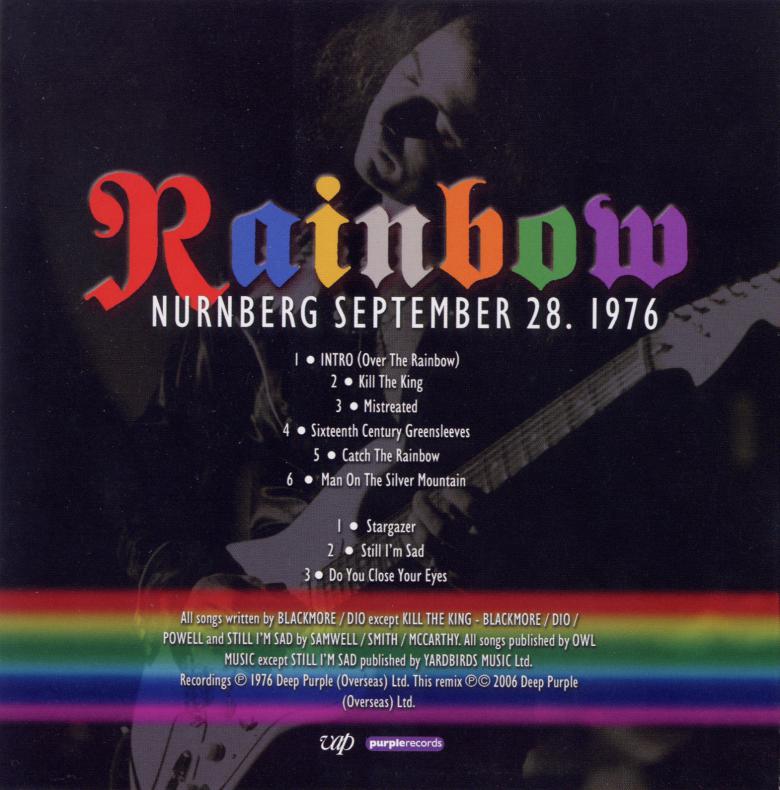 Rainbow · Deutschland Tournee (6CD) · CD6 Live In Nurnberg 28.09.1976